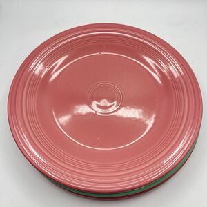 Fiesta 10.5" Dinner Plate 2 Pink - 1 Green Fiestaware